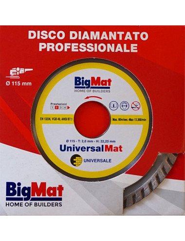 Disco diamantato universale UNIVERSALMAT - 115 mm