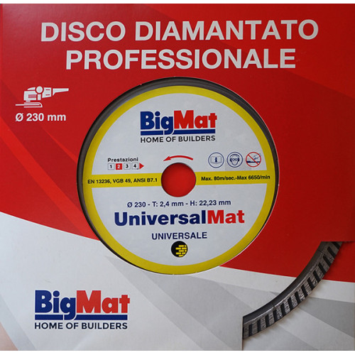 Disco diamantato universale UNIVERSALMAT - 230 mm