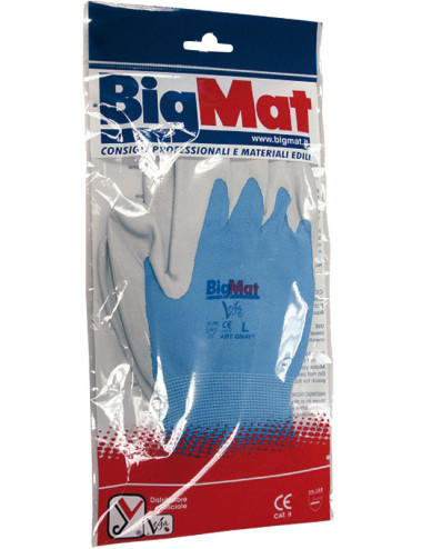 GUANTO NYLON BLU PALMO SCHIUMATO M