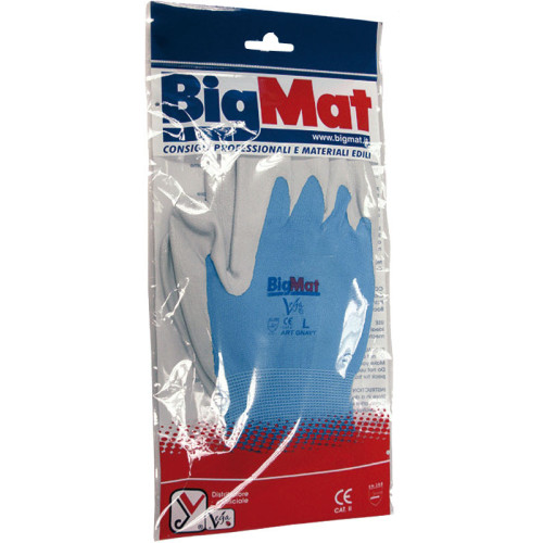 GUANTO NYLON BLU PALMO SCHIUMATO M