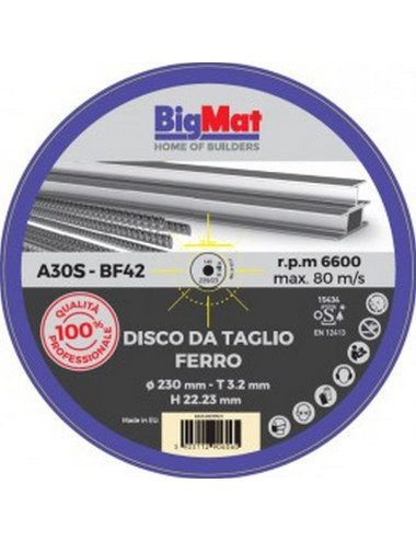 BIGMAT DISCO DA TAGLIO Pro FERRO 230 mm